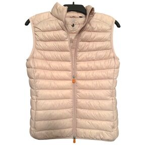 Save The Duck Womens Ultra Light Puffer Vest Blush Pink Plumtech Size 2 M Medium